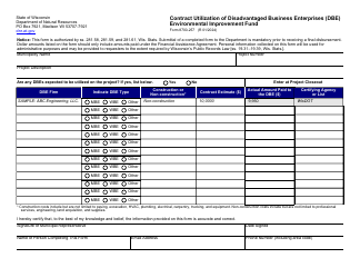 Document preview: Form 8700-257 Contract Utilization of Disadvantaged Business Enterprises (Dbe) Environmental Improvement Fund - Wisconsin