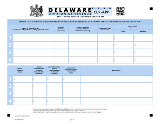Form CLR-APP Application for Tax Clearance Certificate - Delaware, Page 4
