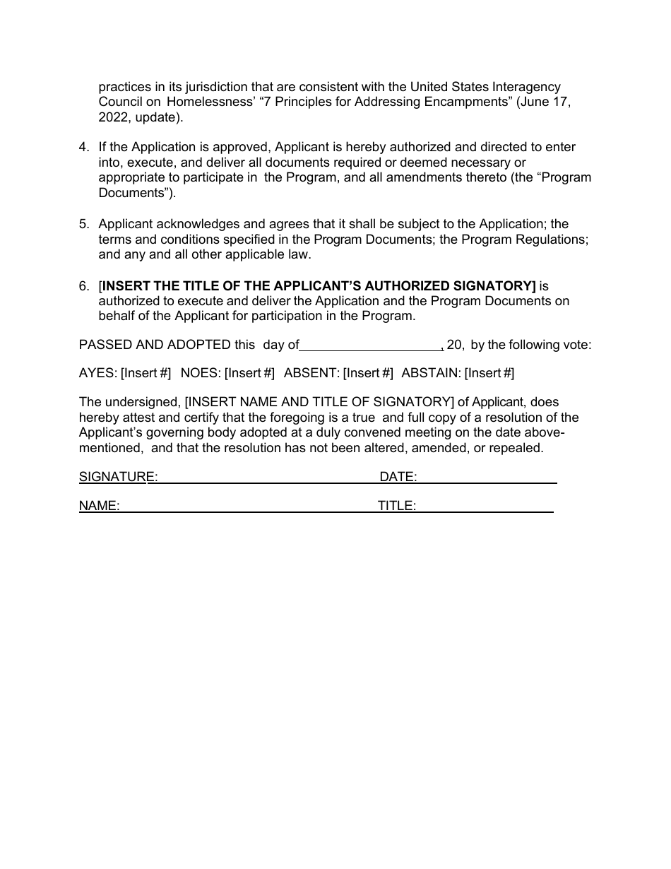 Formal Resolution for the Prohousing Designation Program - California, Page 2