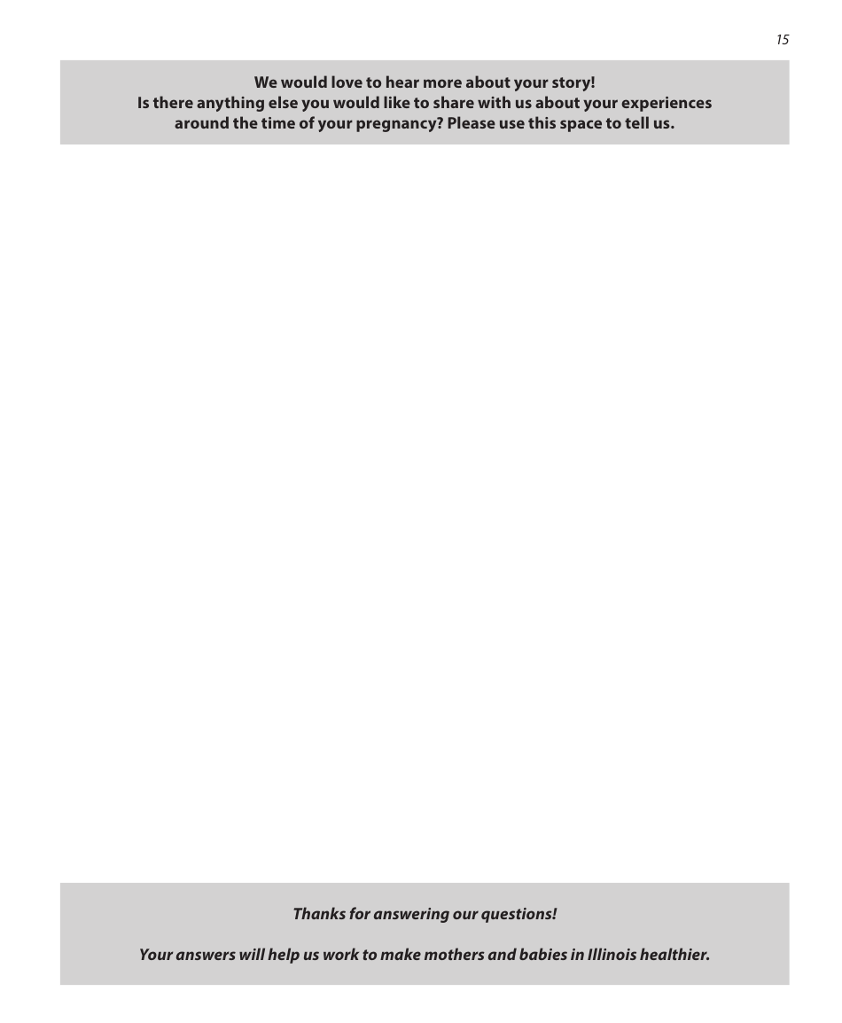 Pregnancy Risk Assessment Monitoring System Questionnaire - Illinois, Page 15