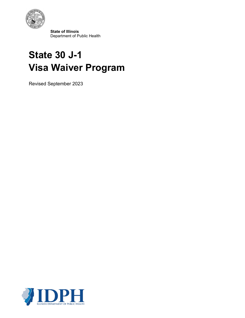 State 30 J-1 Visa Waiver Program Application - Illinois, Page 1