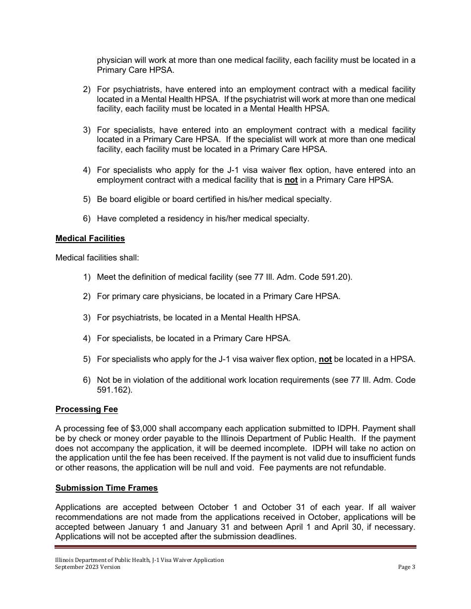 State 30 J-1 Visa Waiver Program Application - Illinois, Page 3