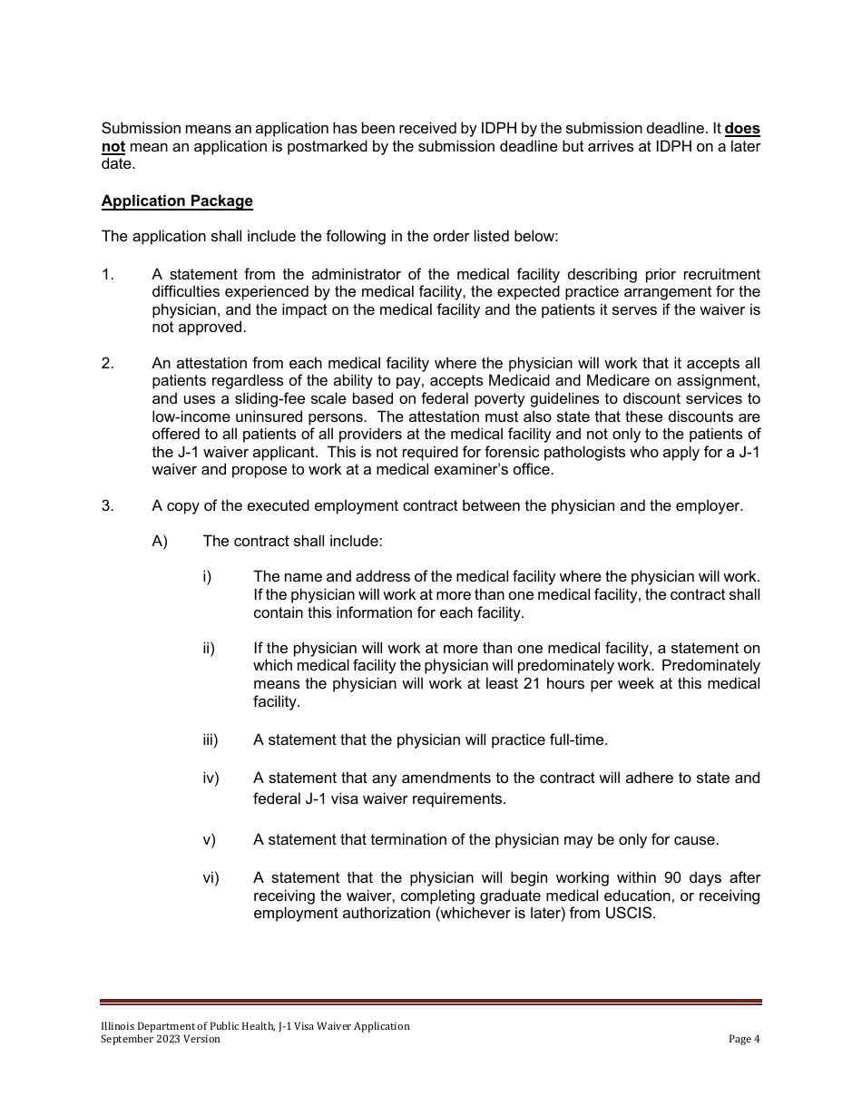 State 30 J-1 Visa Waiver Program Application - Illinois, Page 4