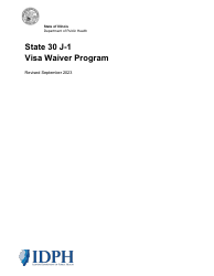 Document preview: State 30 J-1 Visa Waiver Program Application - Illinois