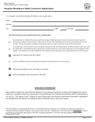 Form 445102 Hospice Residence Initial Licensure Application - Illinois, Page 2