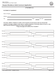Form 445102 Hospice Residence Initial Licensure Application - Illinois, Page 3