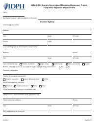 Document preview: Clear-Win Grantee Agency Lead Plumbing Abatement Project, 7-day Prior Approval Request Form - Illinois