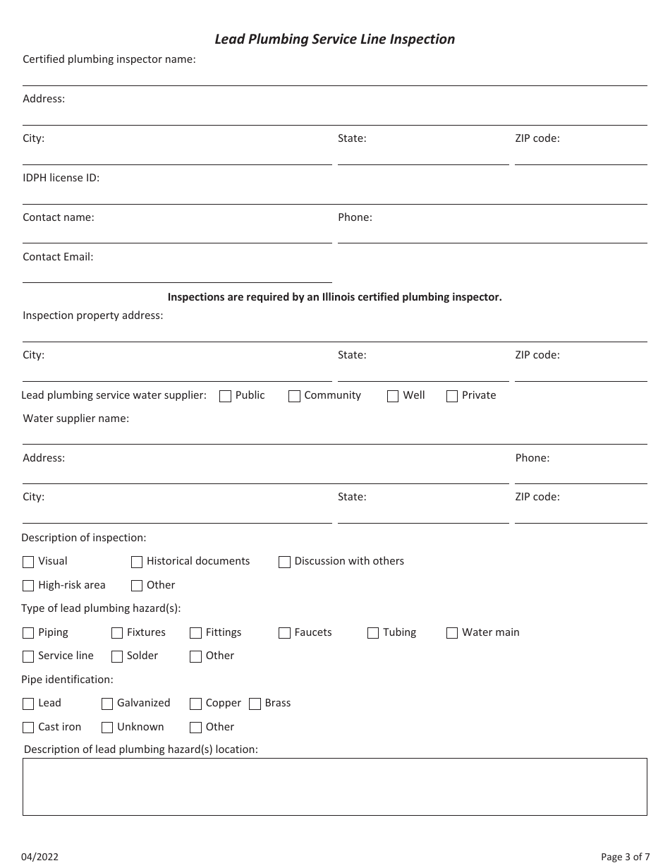 Clear-Win Grantee Agency Lead Plumbing Abatement Project, 7-day Prior Approval Request Form - Illinois, Page 3
