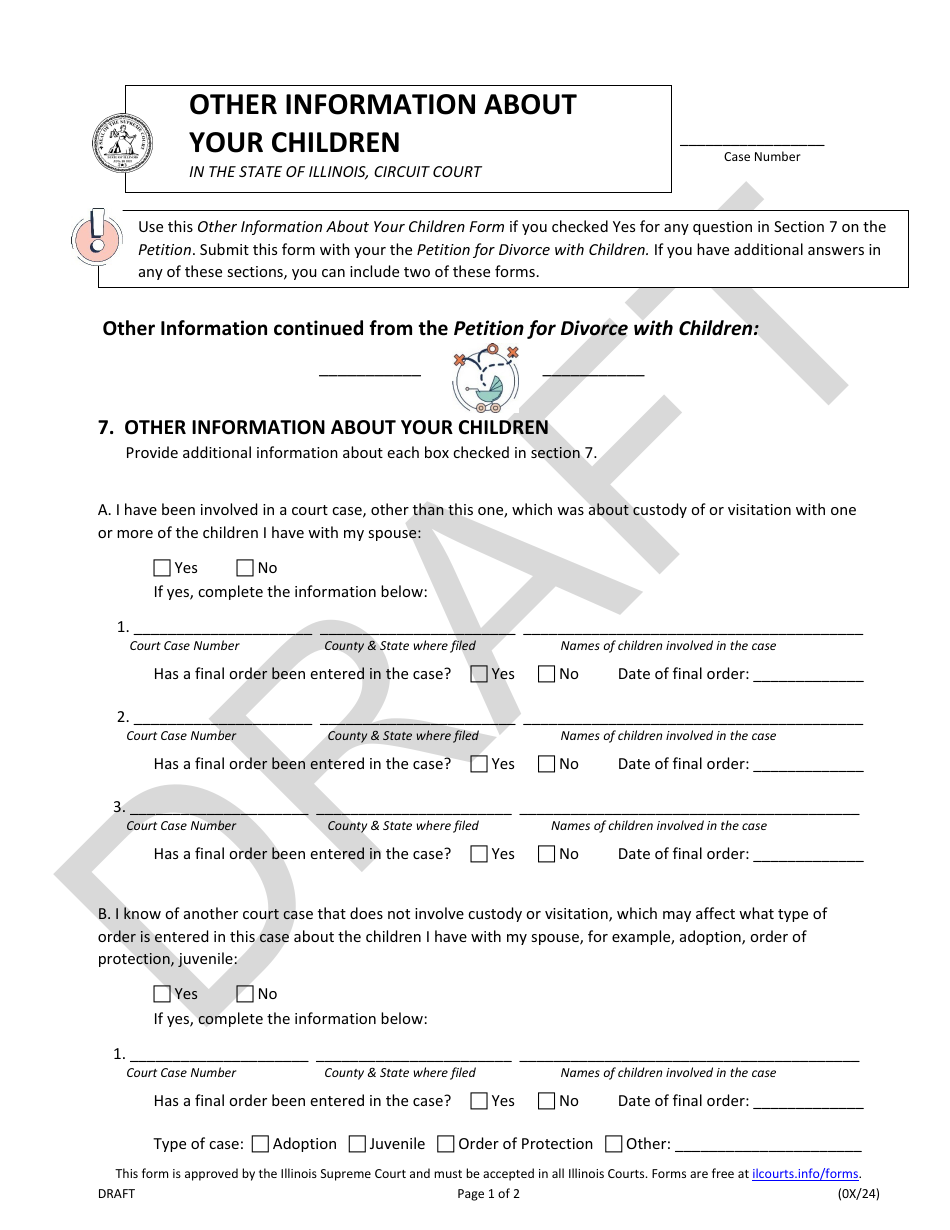 Other Information About Your Children - Draft - Illinois, Page 1