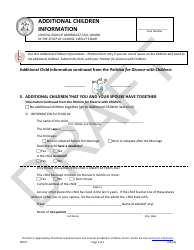 Document preview: Additional Children Information (Dissolution of Marriage/Civil Union) - Draft - Illinois