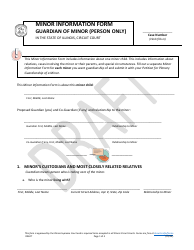 Document preview: Minor Information Form Guardian of Minor (Person Only) - Draft - Illinois