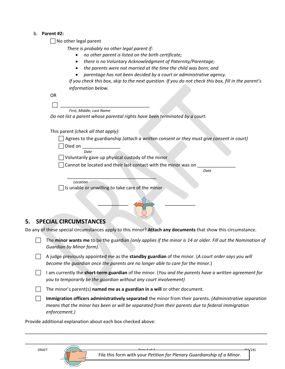 Minor Information Form Guardian of Minor (Person Only) - Draft - Illinois, Page 4