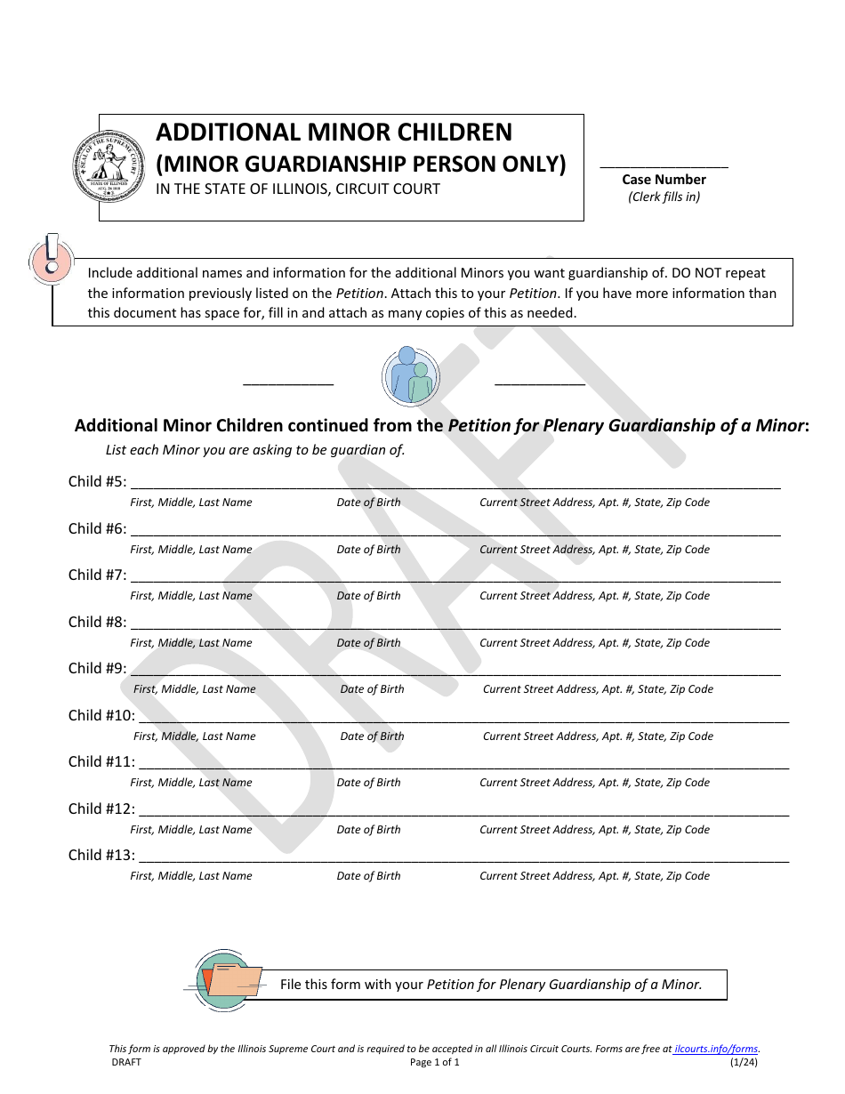 Illinois Additional Minor Children (Minor Guardianship Person Only ...