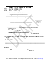 Document preview: Order to Obtain Birth and/or Death Certificate (Minor Guardianship) - Draft - Illinois