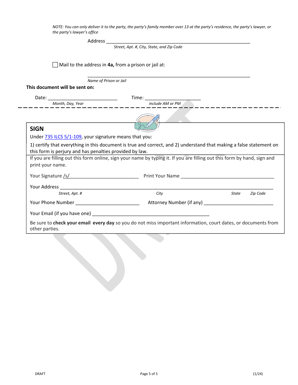Notice of Hearing on Petition for Guardianship of a Minor (Person Only) - Draft - Illinois, Page 5