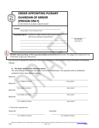 Order Appointing Plenary Guardian of Minor (Person Only) - Draft - Illinois