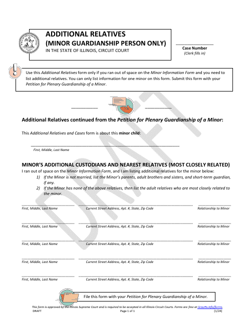 Additional Relatives (Minor Guardianship Person Only) - Draft - Illinois Download Pdf