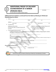 Document preview: Additional Proof of Delivery Guardianship of a Minor (Person Only) - Draft - Illinois