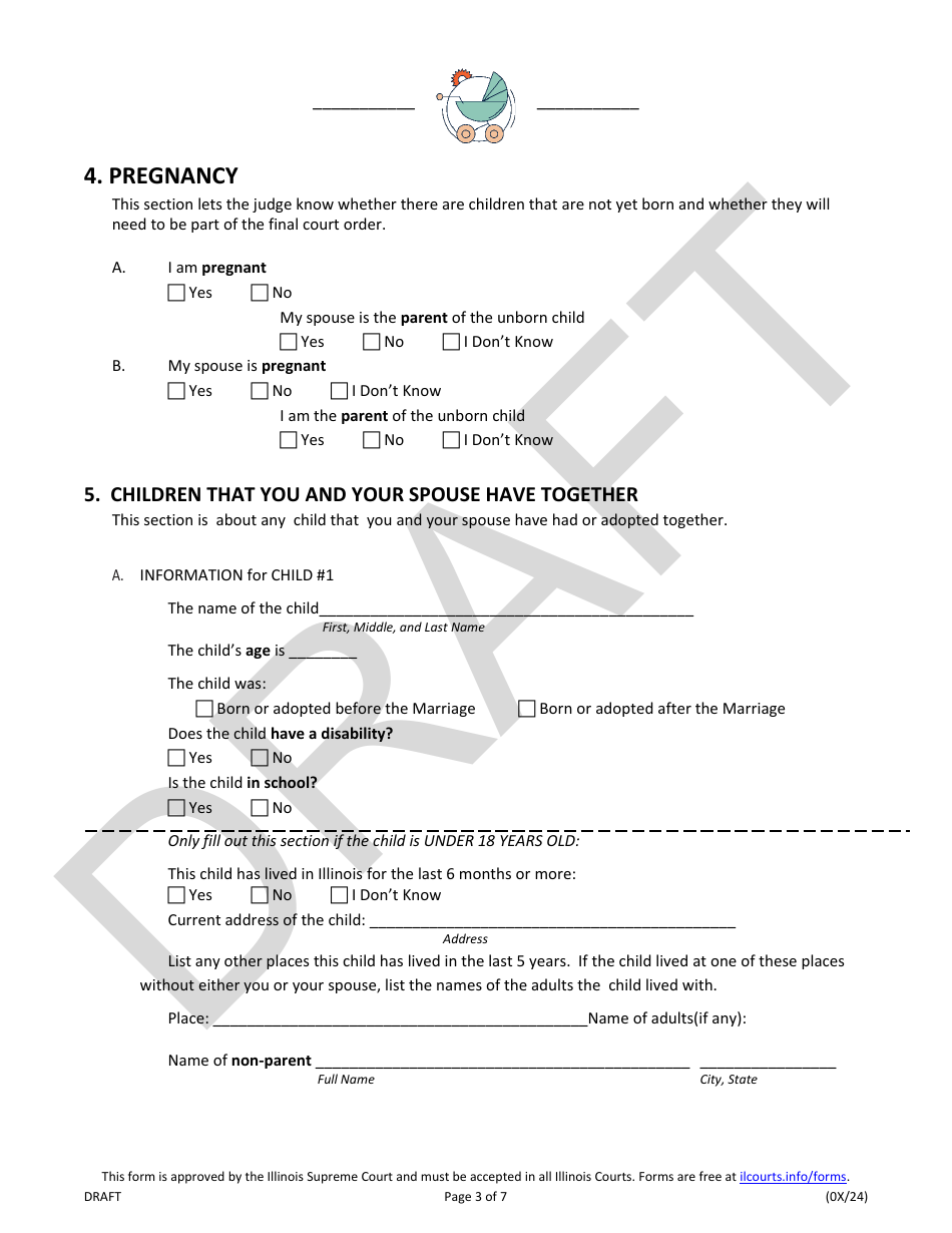 Petition for Divorce With Children - Draft - Illinois, Page 3