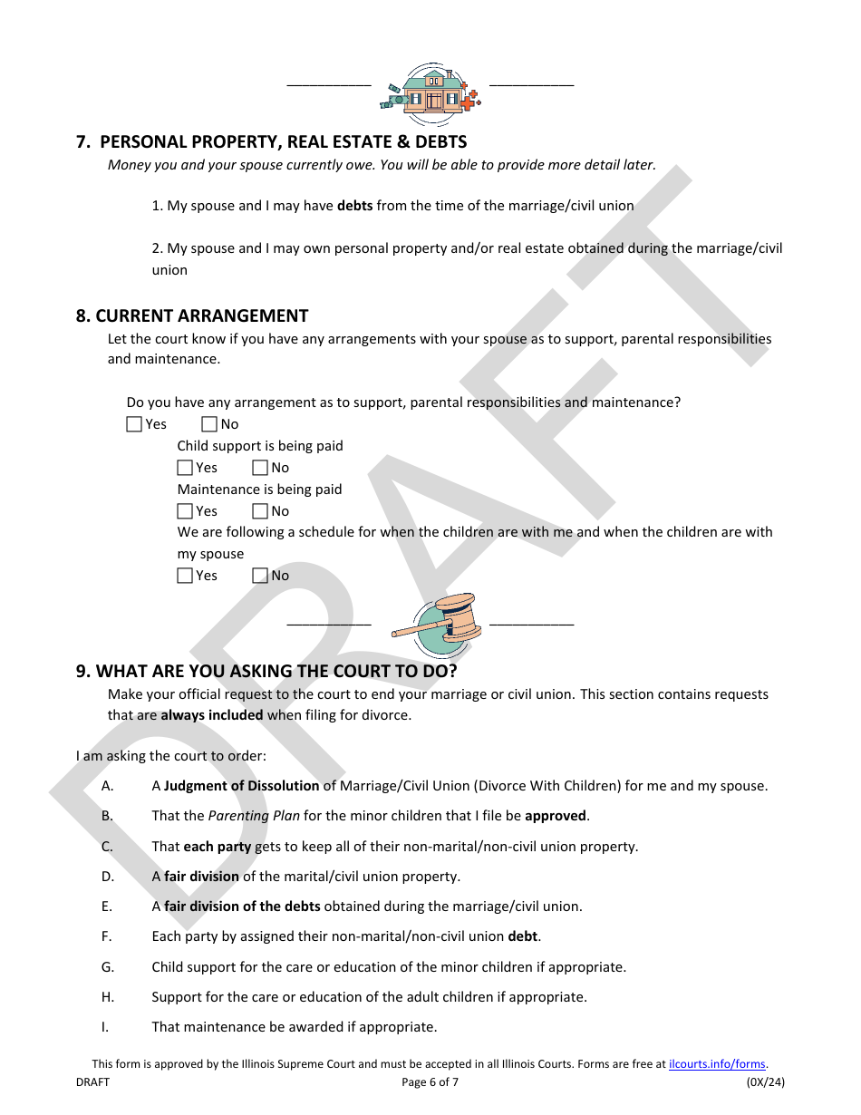 Petition for Divorce With Children - Draft - Illinois, Page 6