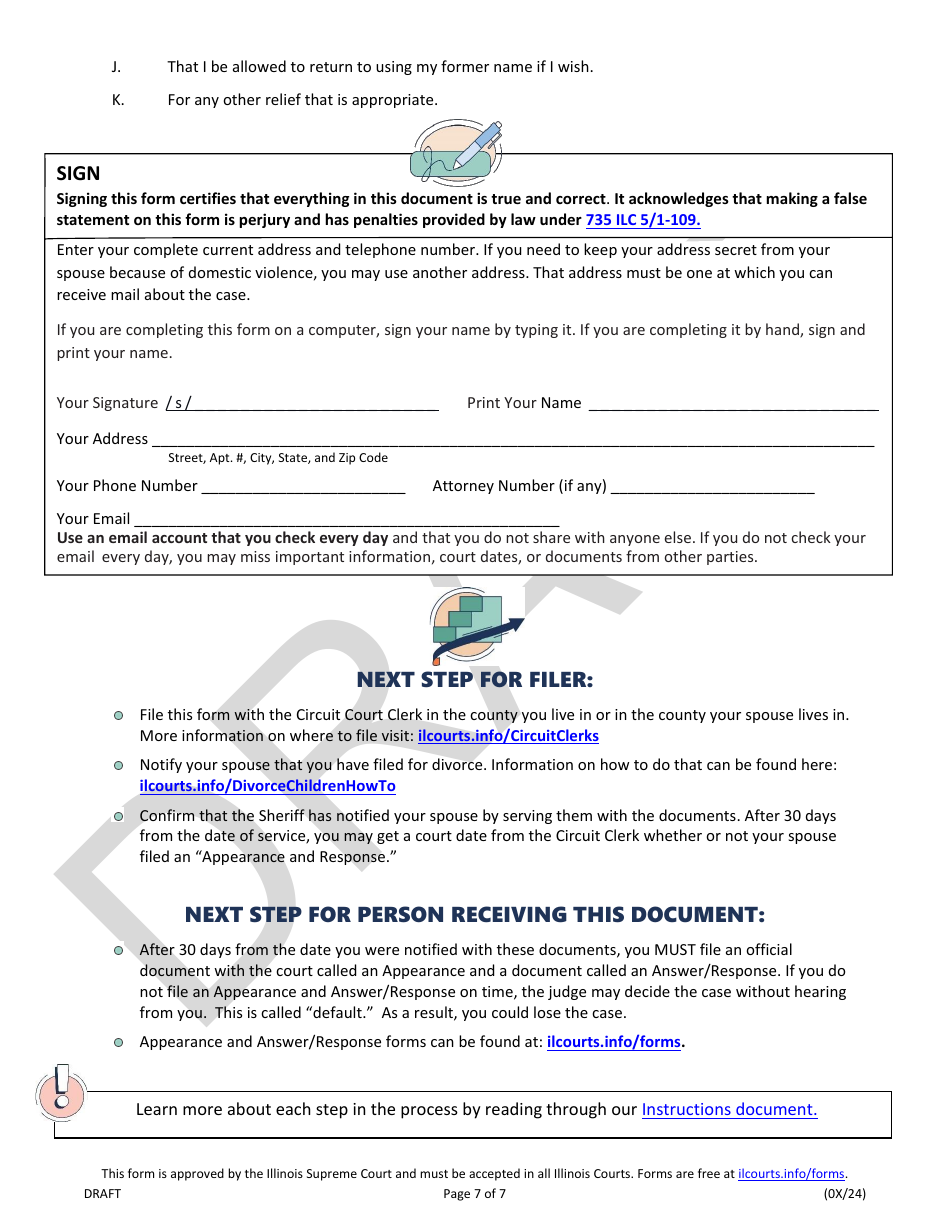 Petition for Divorce With Children - Draft - Illinois, Page 7