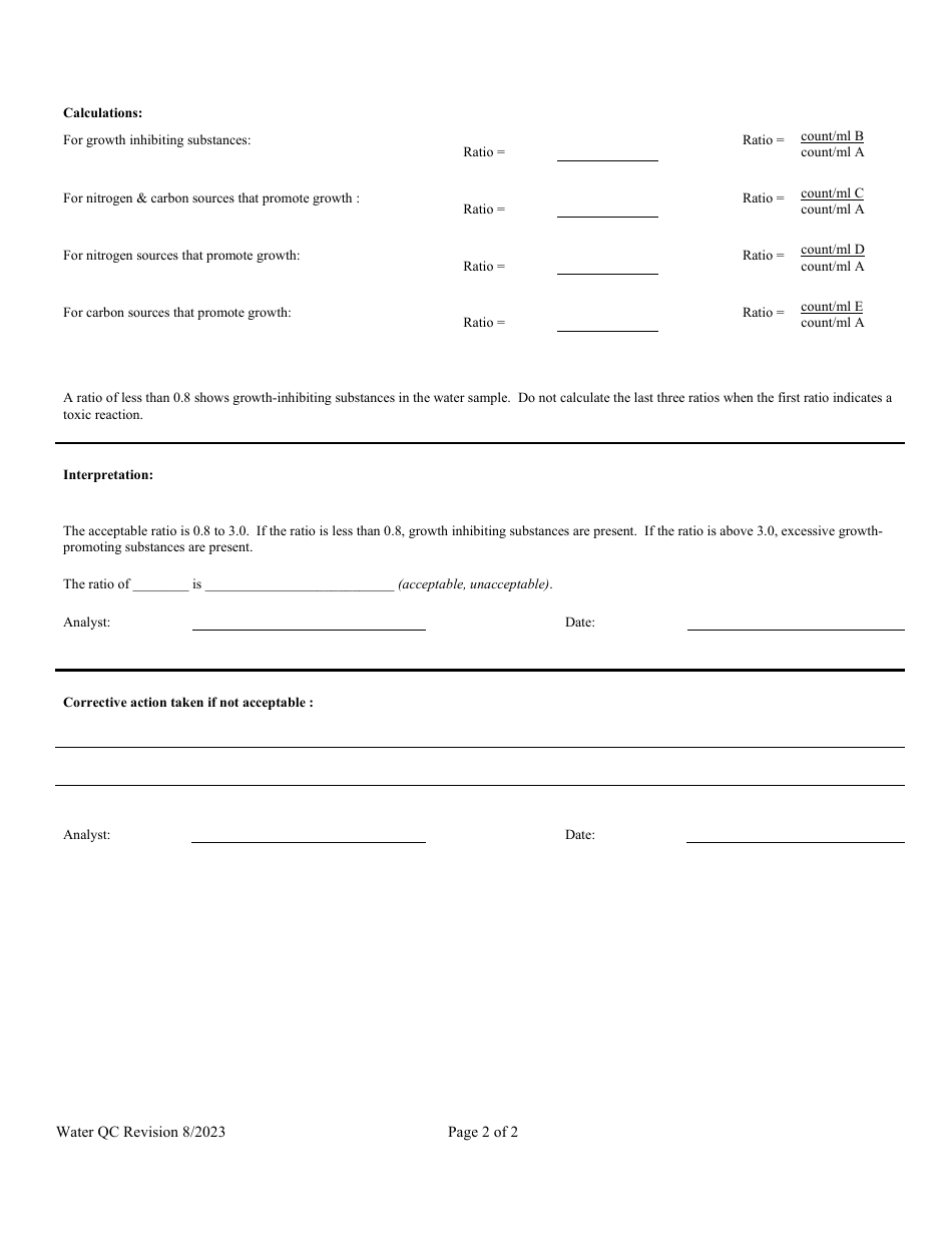 Microbial Suitability Test for Laboratory Pure Water (Annually) - Illinois, Page 2