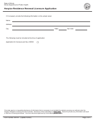 Form 445103 Hospice Residence Renewal Licensure Application - Illinois, Page 2