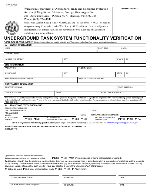 Form TR-WM-139  Printable Pdf