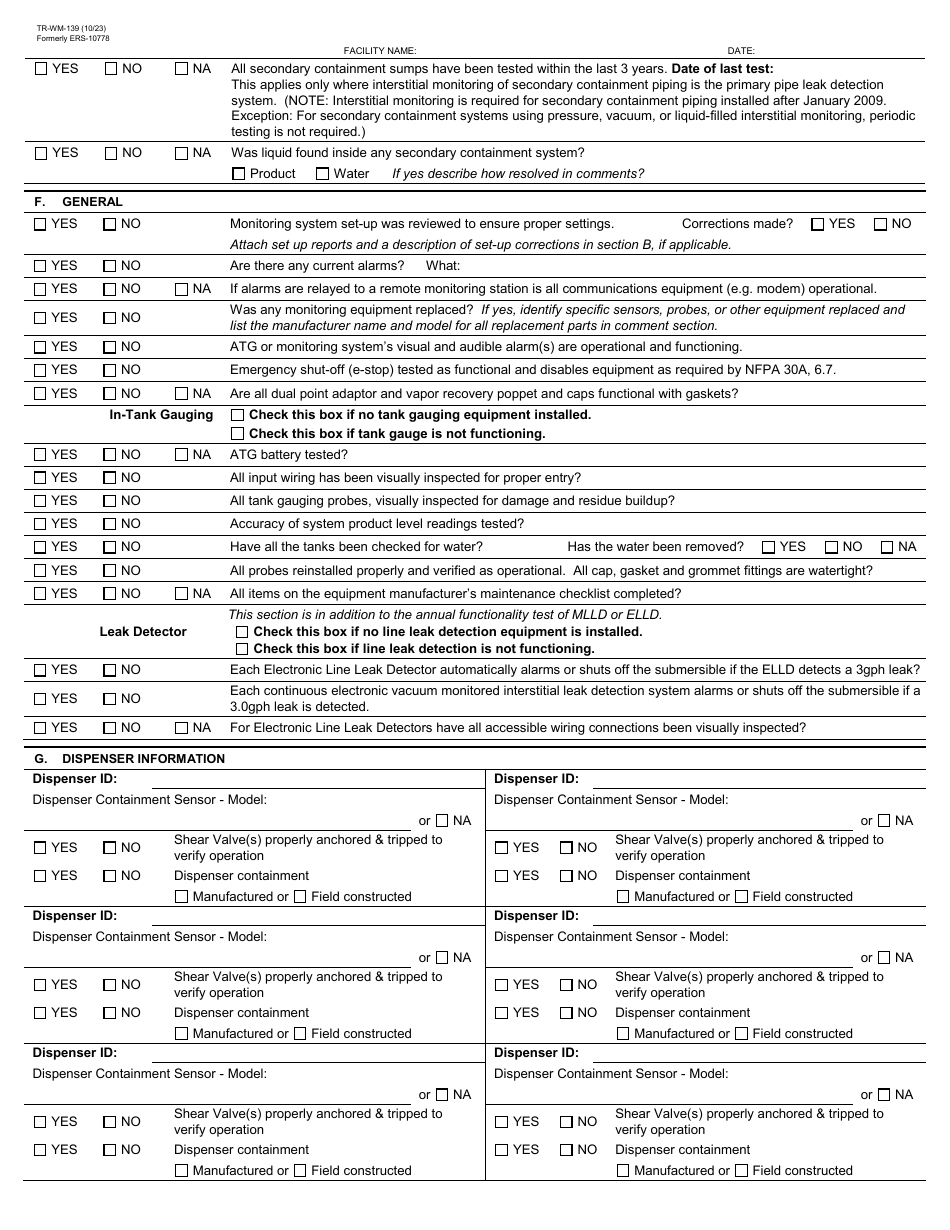 Form TR-WM-139 Underground Tank System Functionality Verification - Wisconsin, Page 3