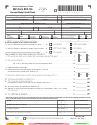 Document preview: Form RCC-146 Vermont Renter Credit Claim - Vermont, 2023