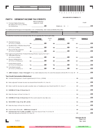 Schedule IN-119 Vermont Tax Adjustments and Nonrefundable Credits - Vermont, Page 2