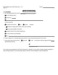 Form MC230 Motion, Affidavit, and/or Order to Show Cause - Michigan, Page 2