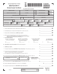 Document preview: Form IN-111 Vermont Income Tax Return - Vermont, 2023