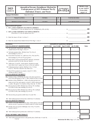 Document preview: Worksheet IN-152A Annualized Income Installment Method for Underpayment of Estimated Tax by Individual, Estates, and Trusts - Vermont, 2023