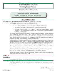 Document preview: Instructions for Form FIT-161 Vermont Fiduciary Return of Income - Vermont, 2023