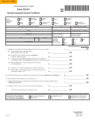 Document preview: Form CO-411 Vermont Corporate Income Tax Return - Vermont