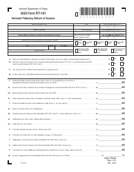 Document preview: Form FIT-161 Vermont Fiduciary Return of Income - Vermont