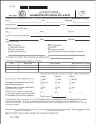 Form L-2052 Owner/Operator License Application - South Carolina, Page 2