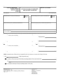 Form MC502 Notice of Filing of Transcript and Affidavit of Mailing - Michigan