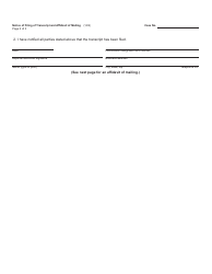 Form MC502 Notice of Filing of Transcript and Affidavit of Mailing - Michigan, Page 2
