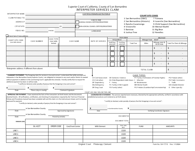 Form SB-17710  Printable Pdf