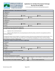 Document preview: Application for Individual Stormwater Discharge Renewal Permit (Inds) - Vermont