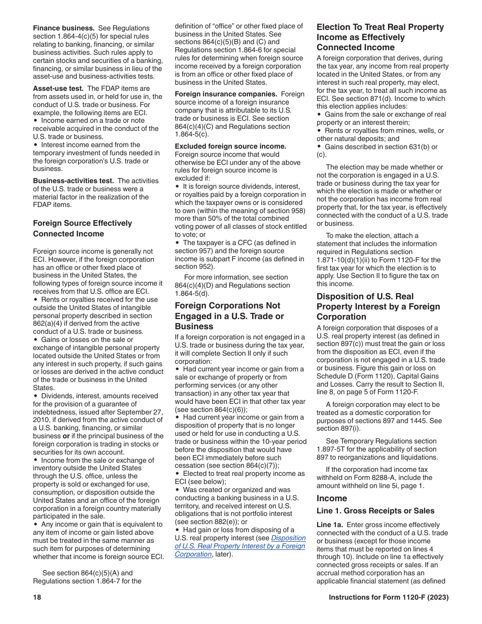 Instructions for IRS Form 1120-F U.S. Income Tax Return of a Foreign Corporation, Page 18