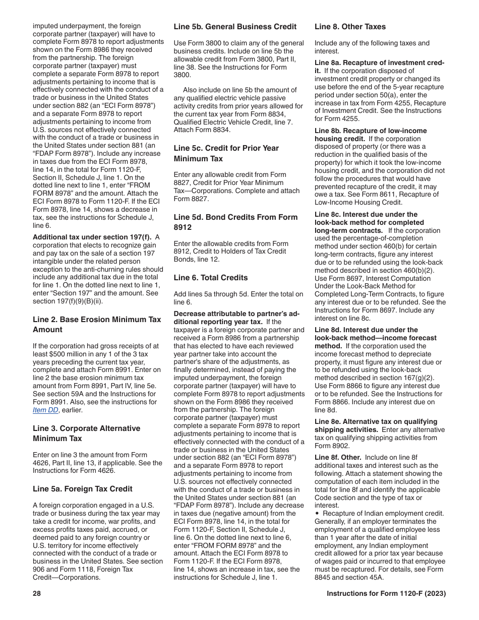 Instructions for IRS Form 1120-F U.S. Income Tax Return of a Foreign Corporation, Page 28