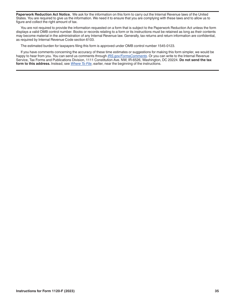 Instructions for IRS Form 1120-F U.S. Income Tax Return of a Foreign Corporation, Page 35