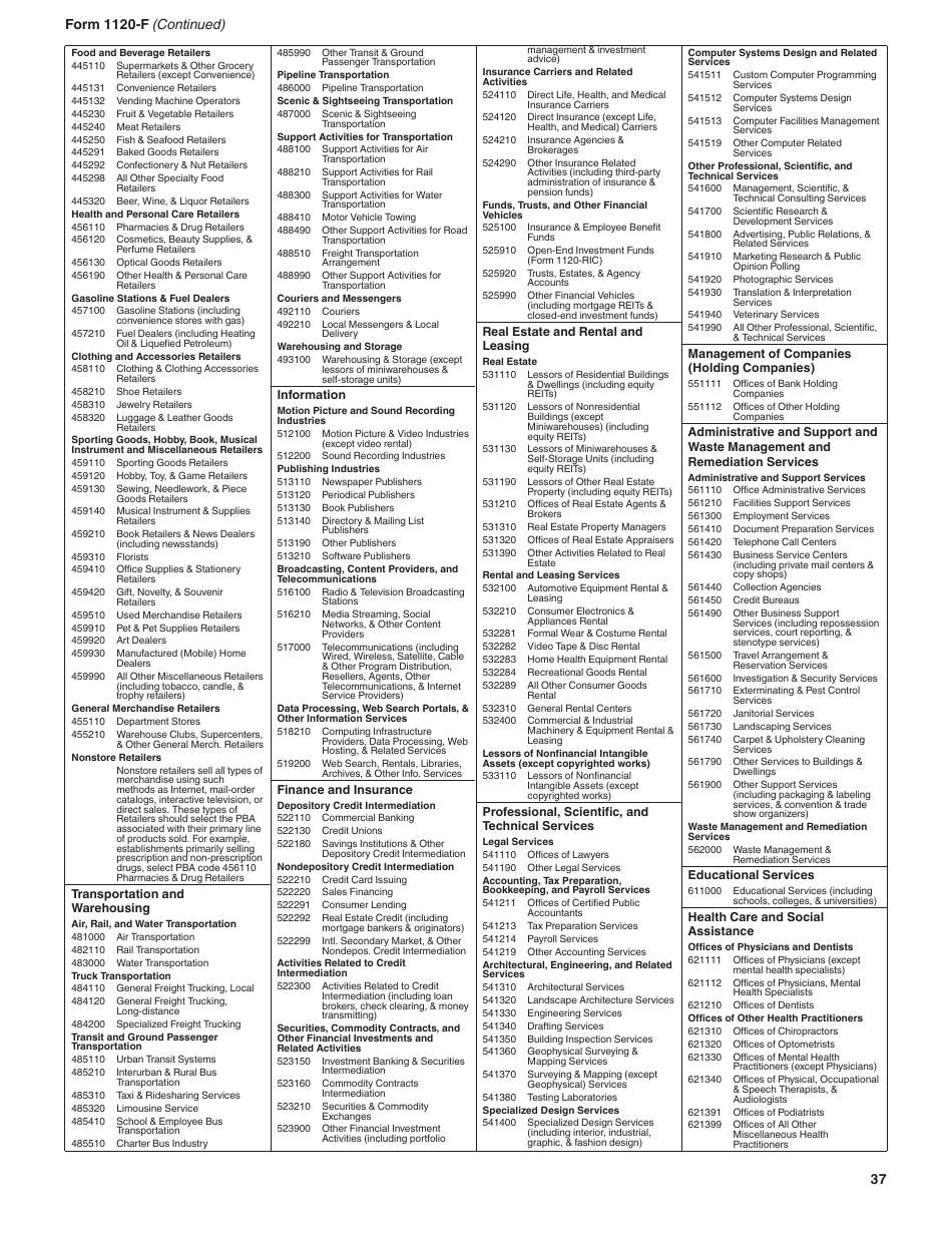 Instructions for IRS Form 1120-F U.S. Income Tax Return of a Foreign Corporation, Page 37