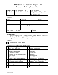 Document preview: State Safety and Industrial Hygiene Unit Interactive Training Request Form - Minnesota