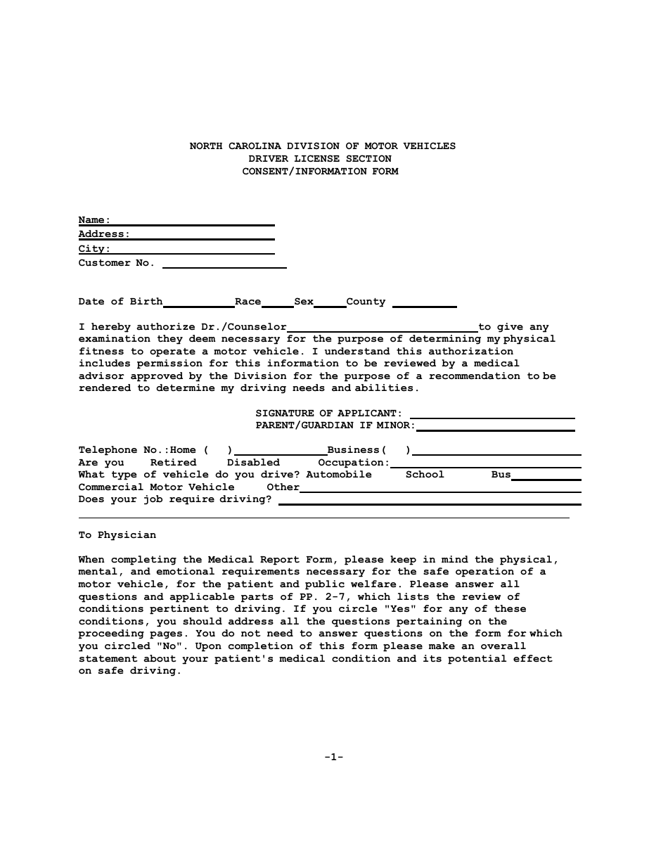 Form DL-78 Medical Report Form - North Carolina, Page 3