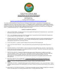 Document preview: Freshwater Scientific Collection Permit - South Carolina