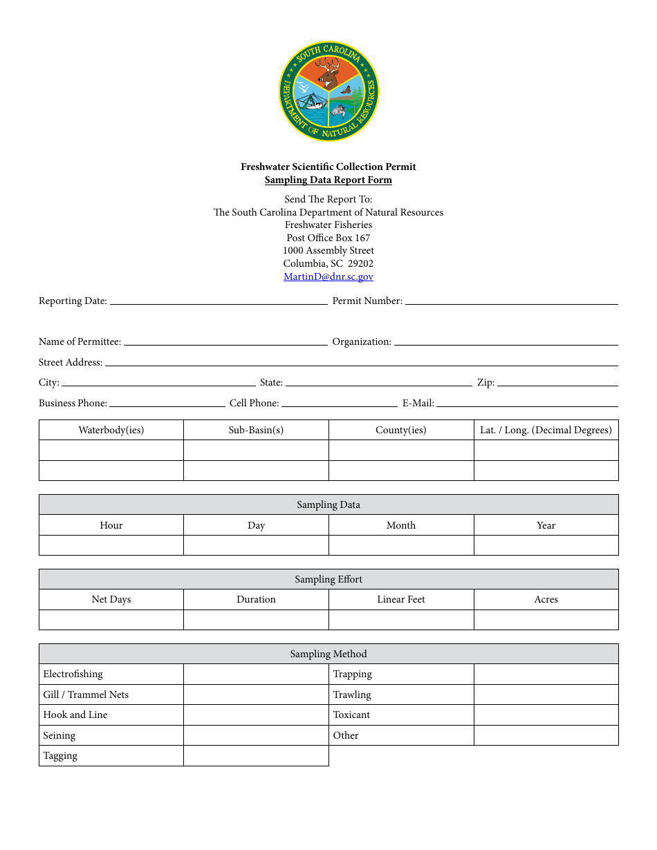 Freshwater Scientific Collection Permit - South Carolina, Page 6
